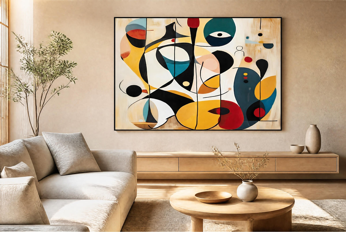 Écho Abstrait : Symphonie de Formes et de Couleurs (80 cm x 120 cm)