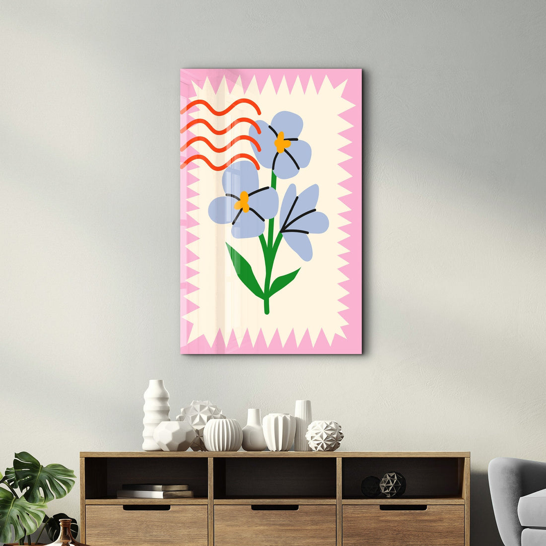 Poster Art Nouveau "Blue Flowers"