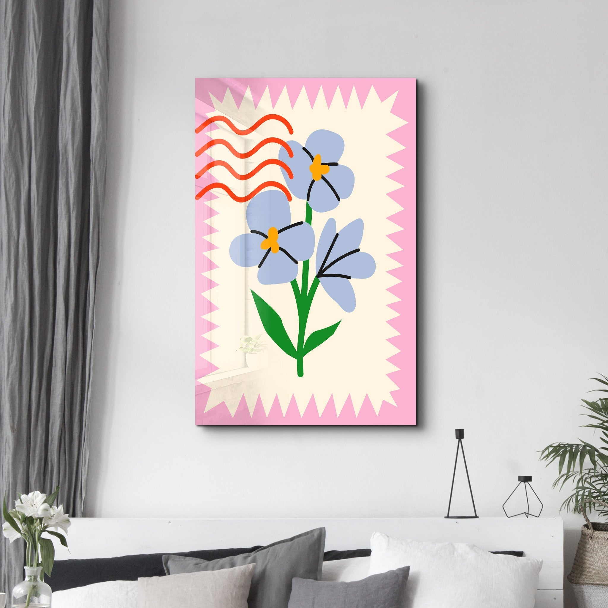 Poster Art Nouveau "Blue Flowers"