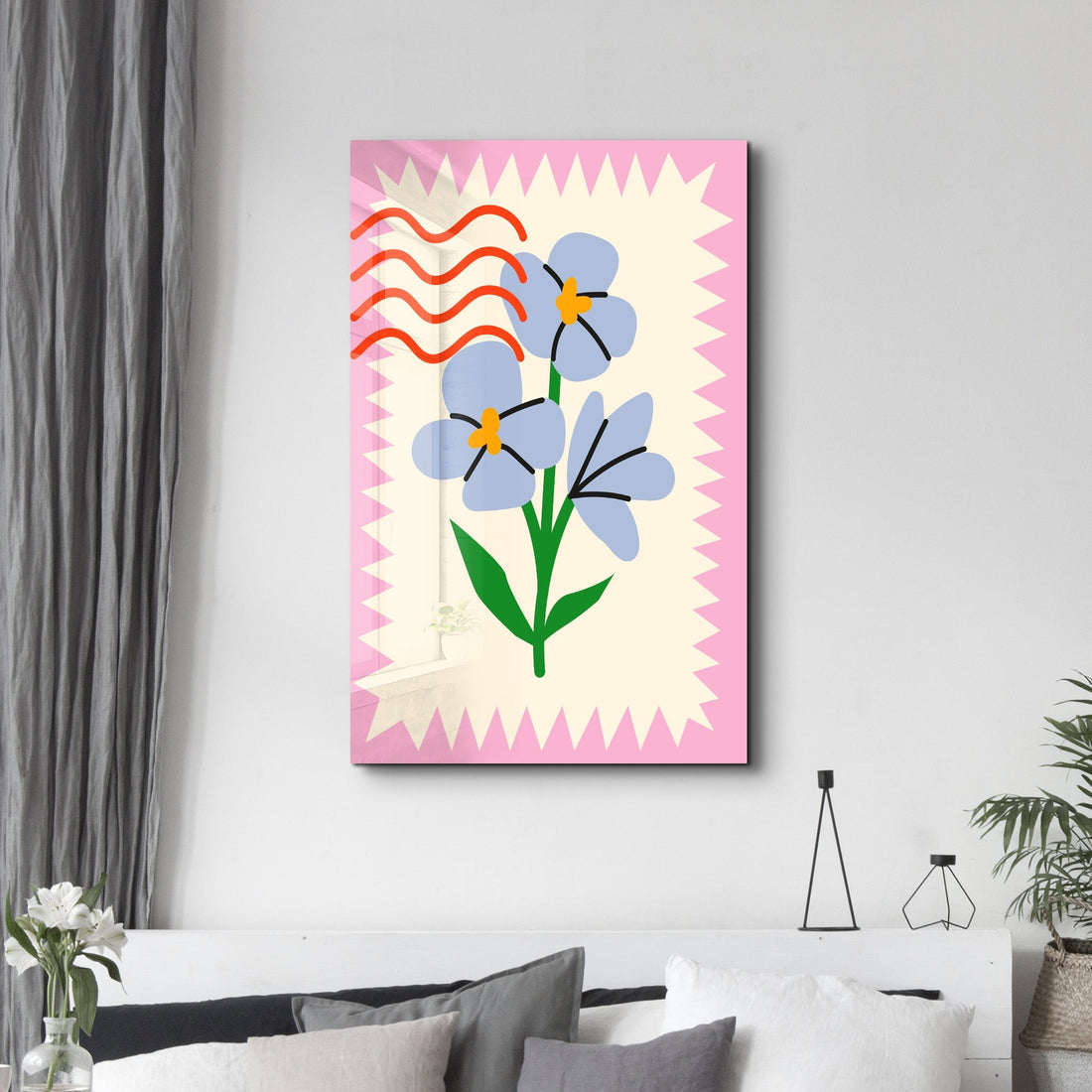 Poster Art Nouveau "Blue Flowers"