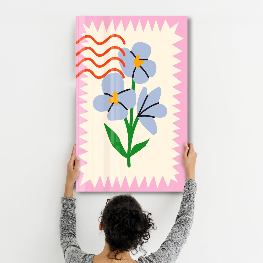 Poster Art Nouveau "Blue Flowers"