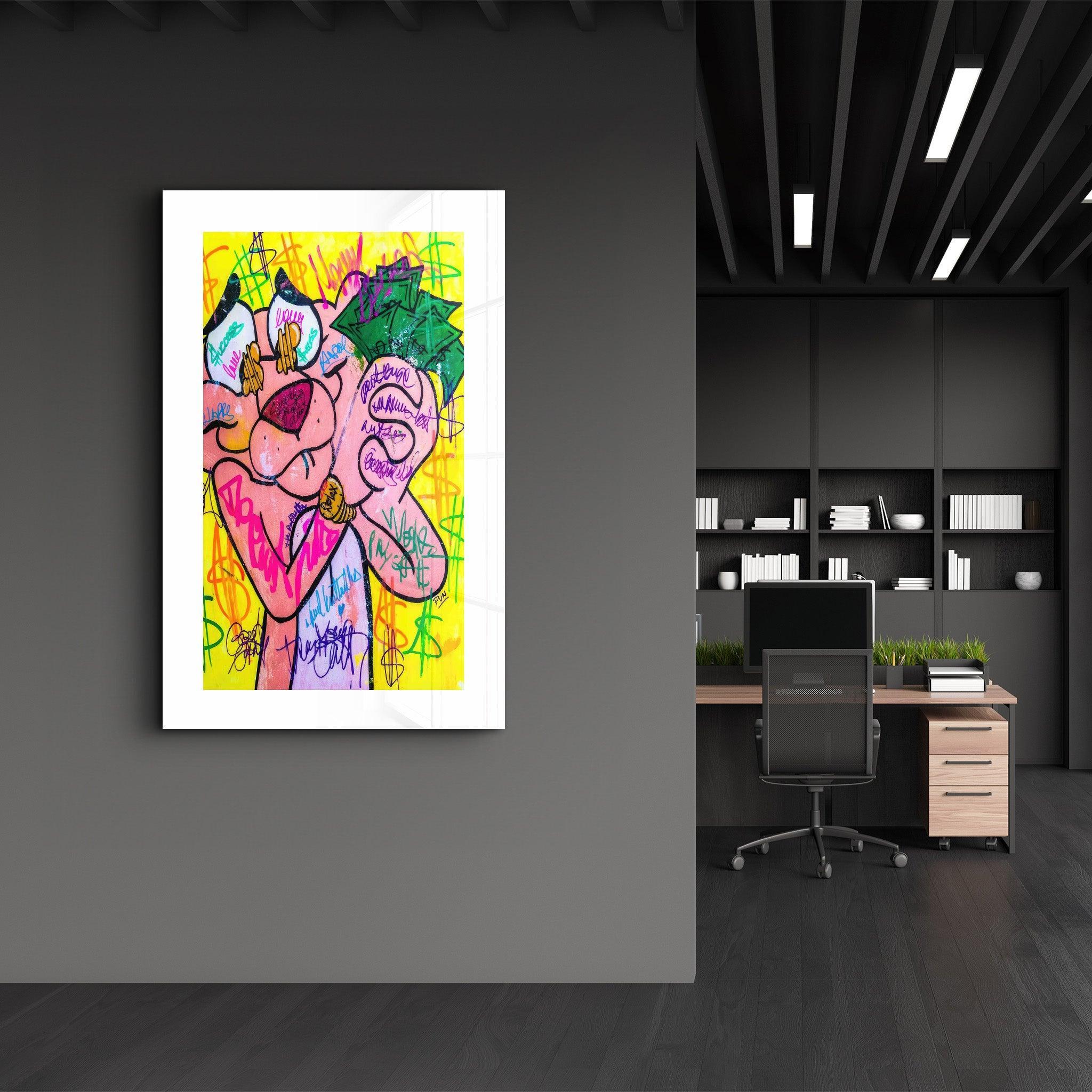 Tableau Pop Art Pink Panther – Graffiti & Dollar