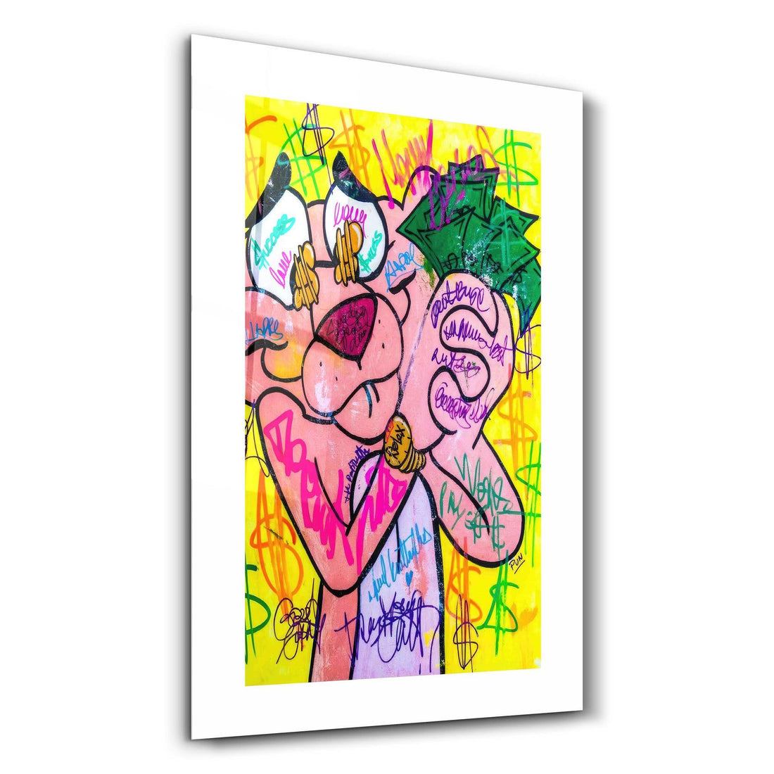 Tableau Pop Art Pink Panther – Graffiti & Dollar