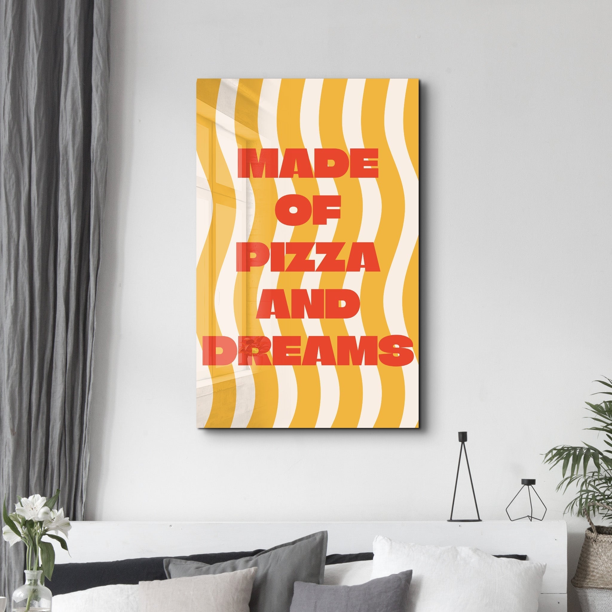 Poster humoristique "MADE OF PIZZA AND DREAMS"