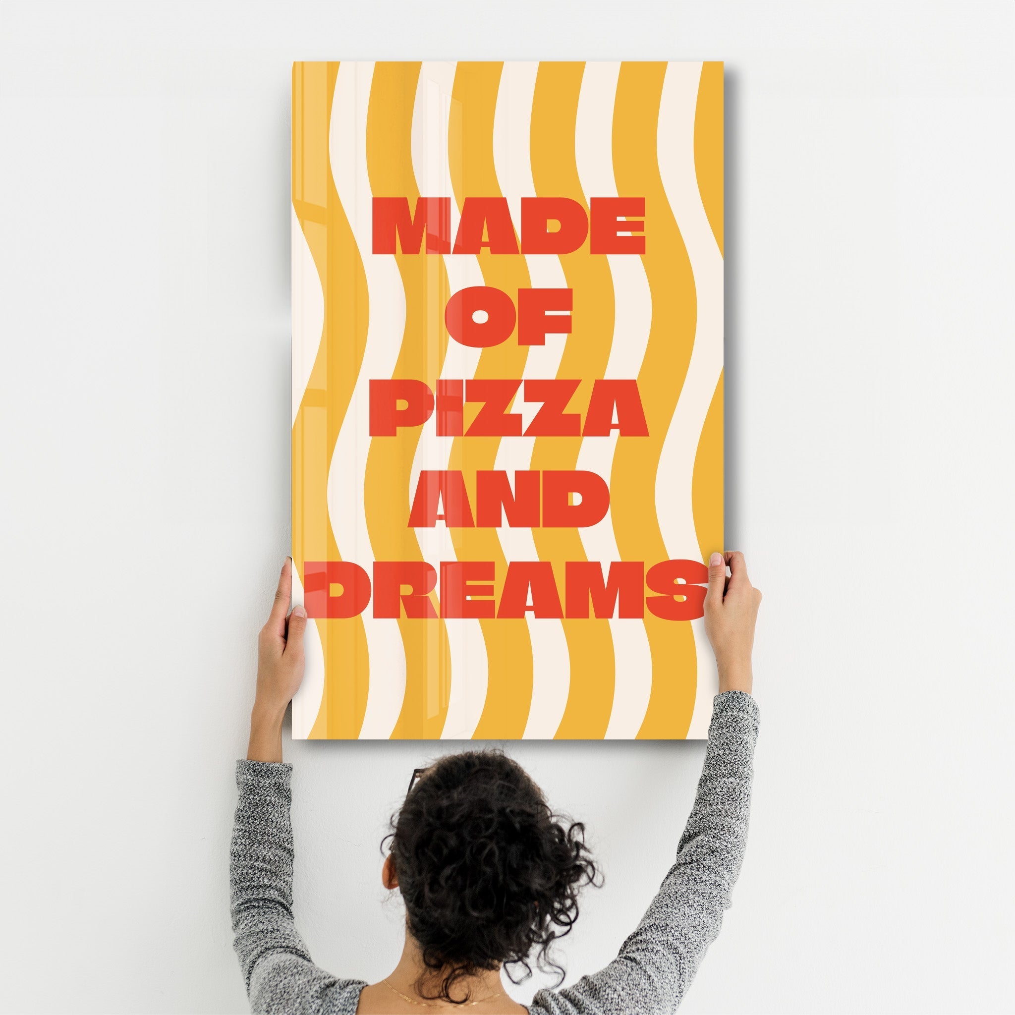 Poster humoristique "MADE OF PIZZA AND DREAMS"