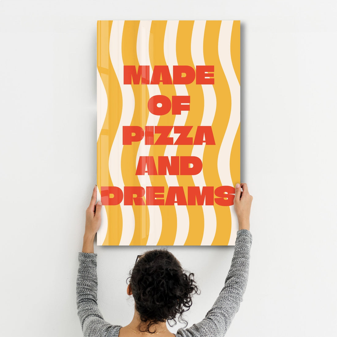 Poster humoristique "MADE OF PIZZA AND DREAMS"