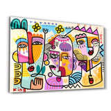 Tableau Abstrait Coloré – Visages Géométriques KING