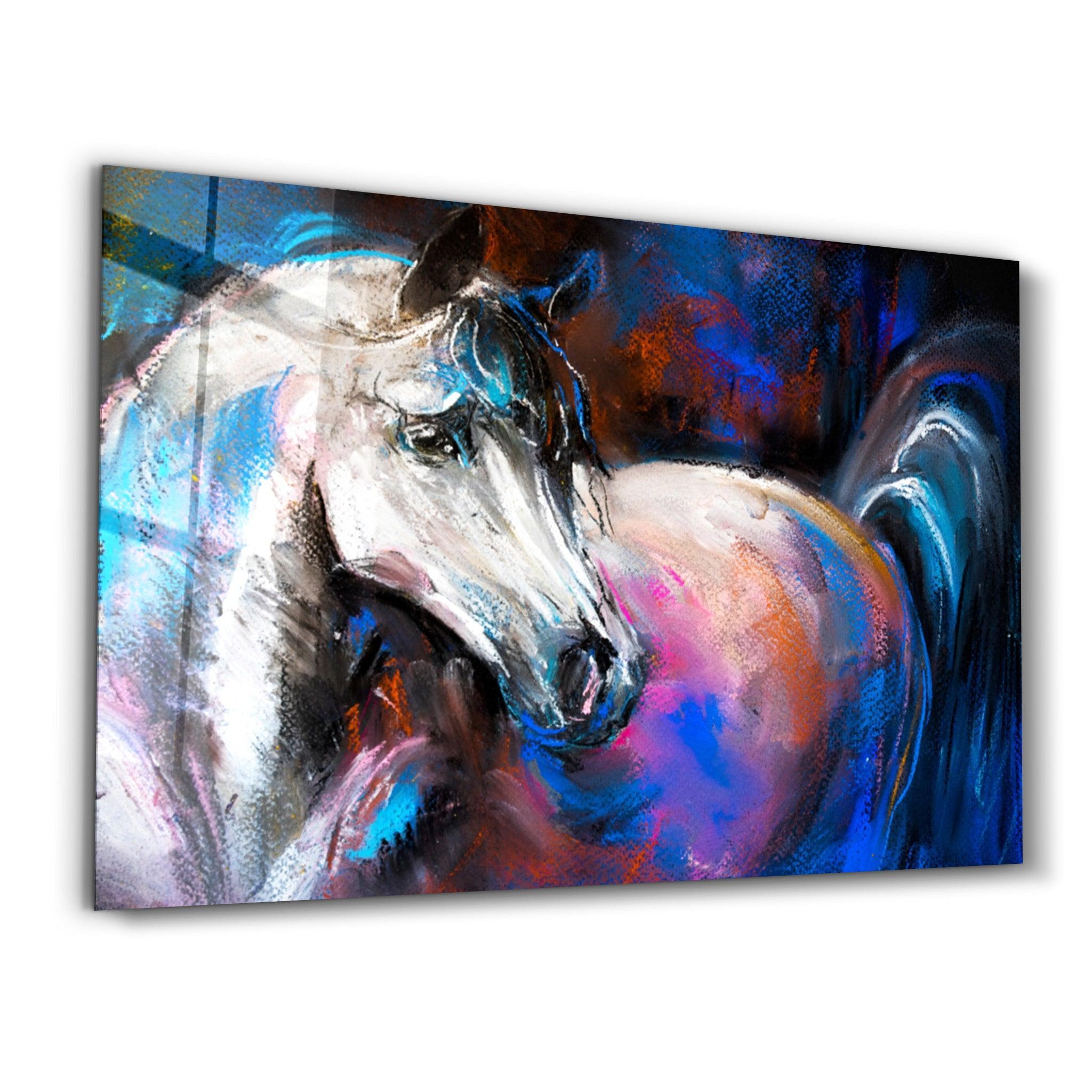 Tableau Mural "Cheval Blanc Mystique"