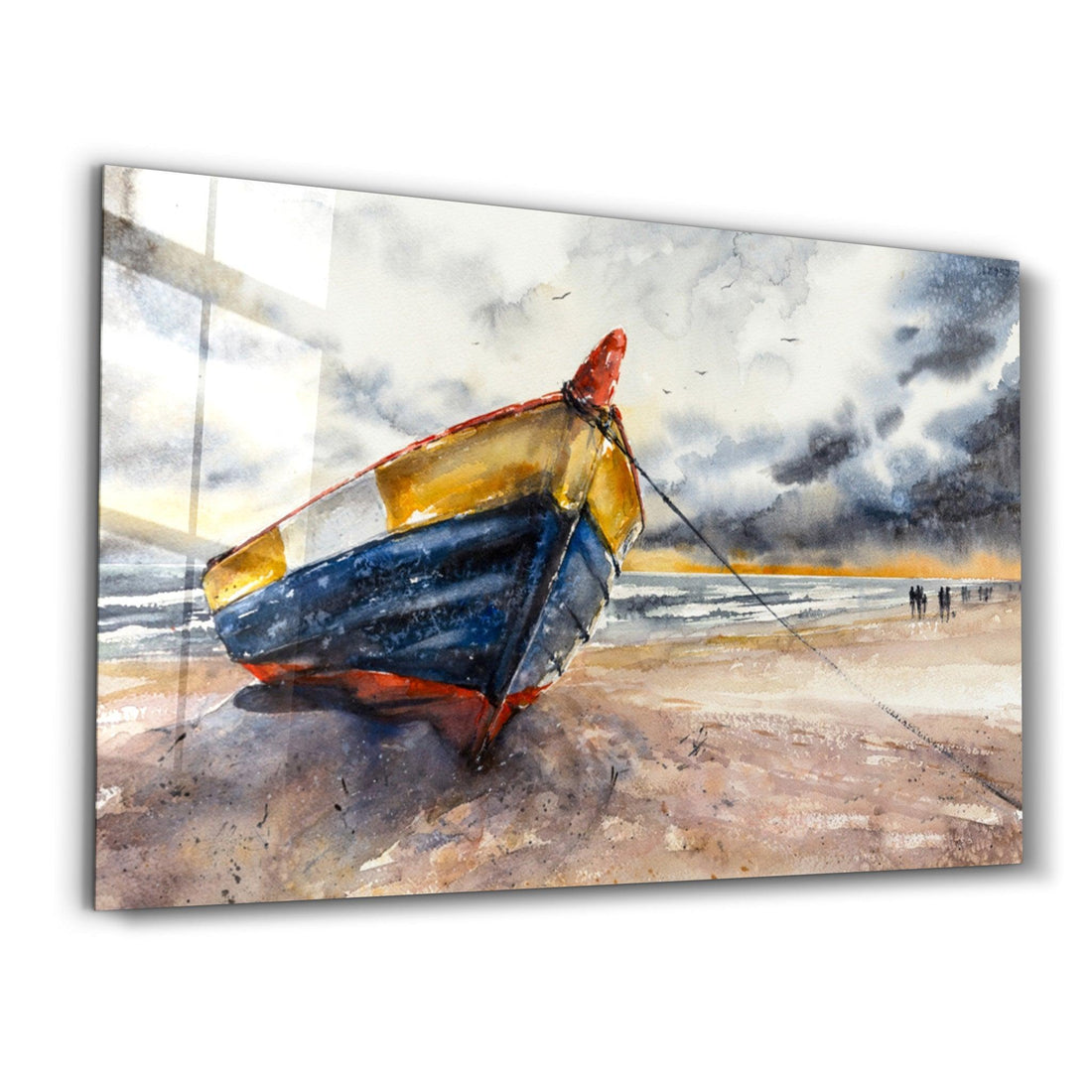 Poster "Boat on the Beach – Aquarelle Contemporaine"