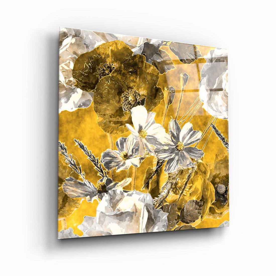 Tableau Mural "Fleurs d'Or"