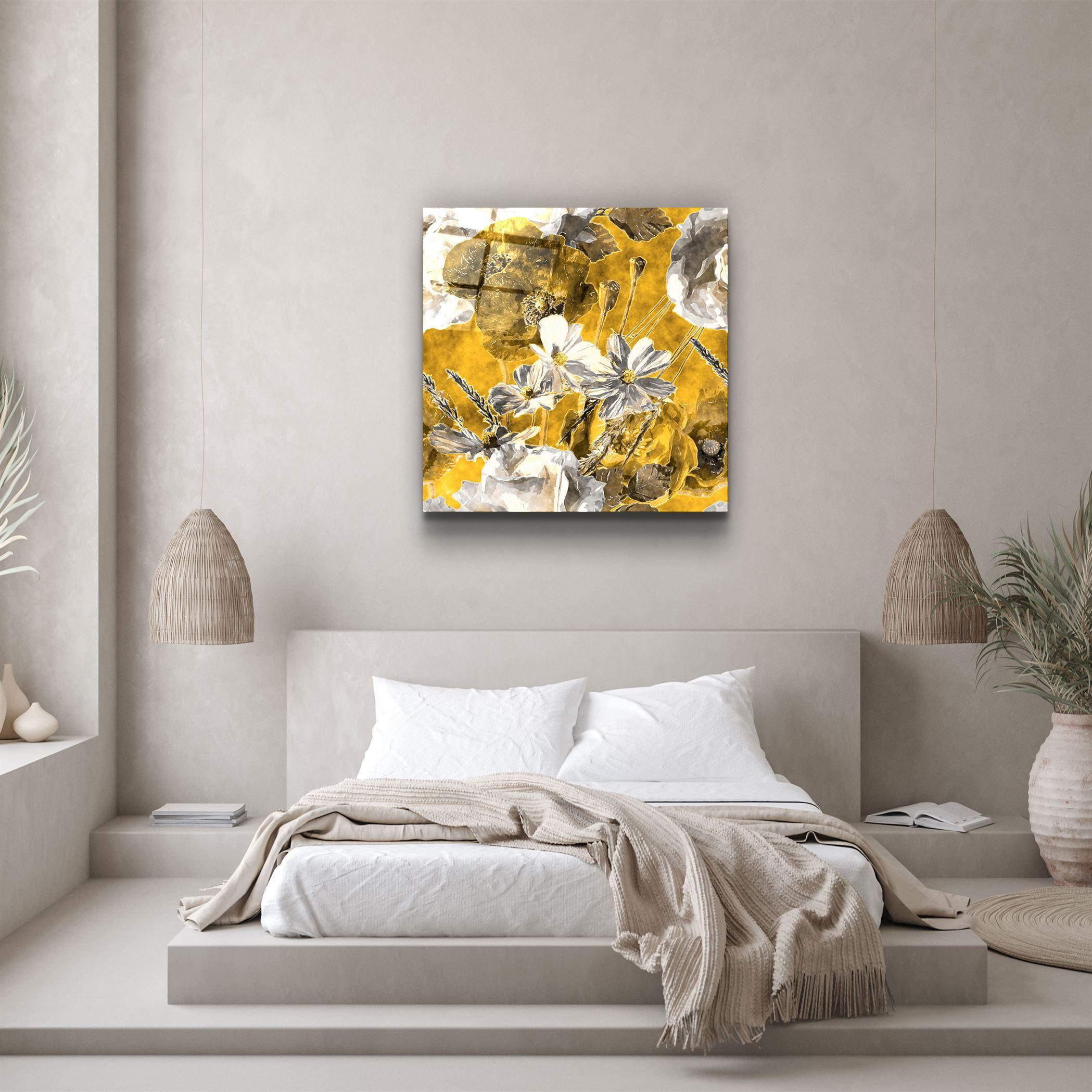 Tableau Mural "Fleurs d'Or"