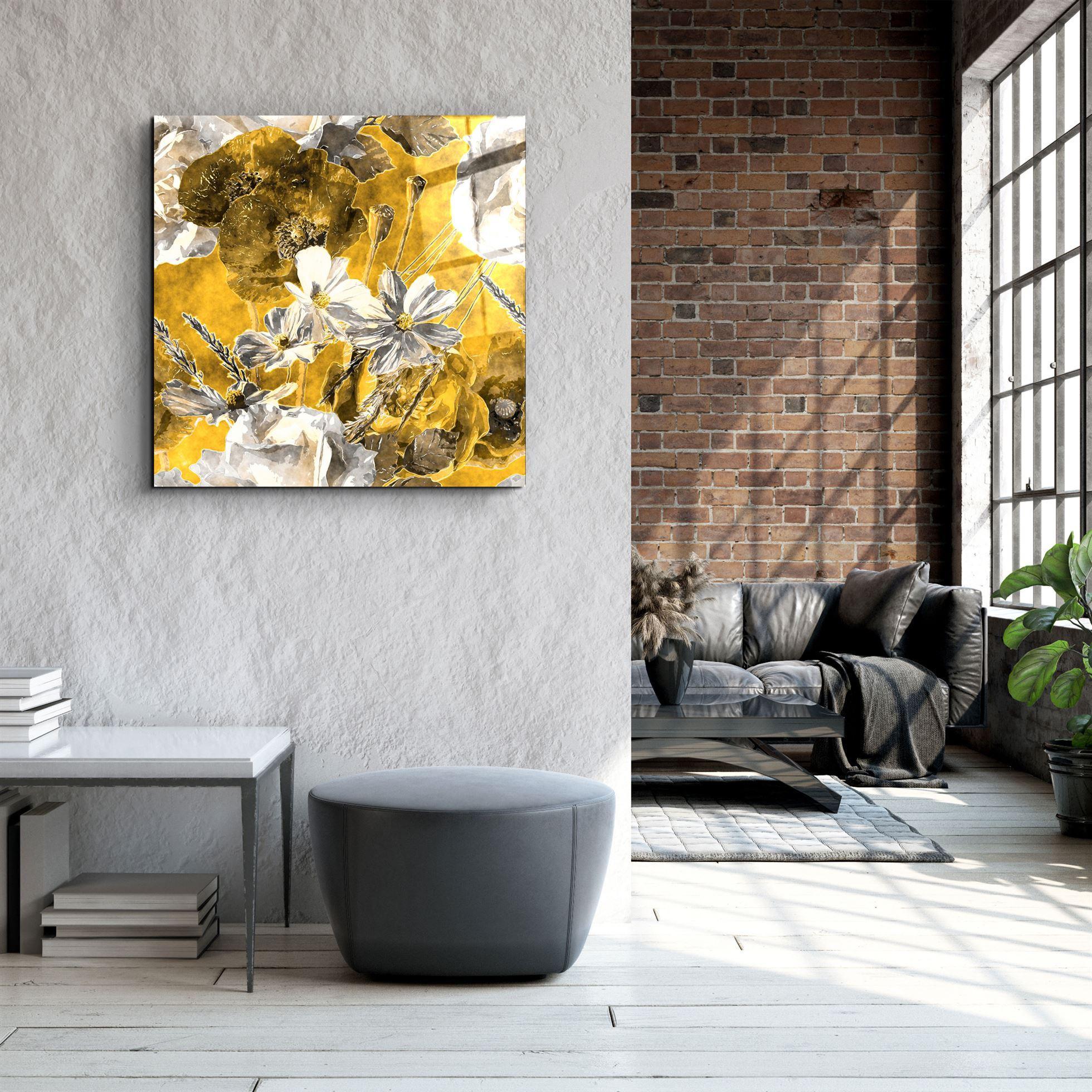 Tableau Mural "Fleurs d'Or"