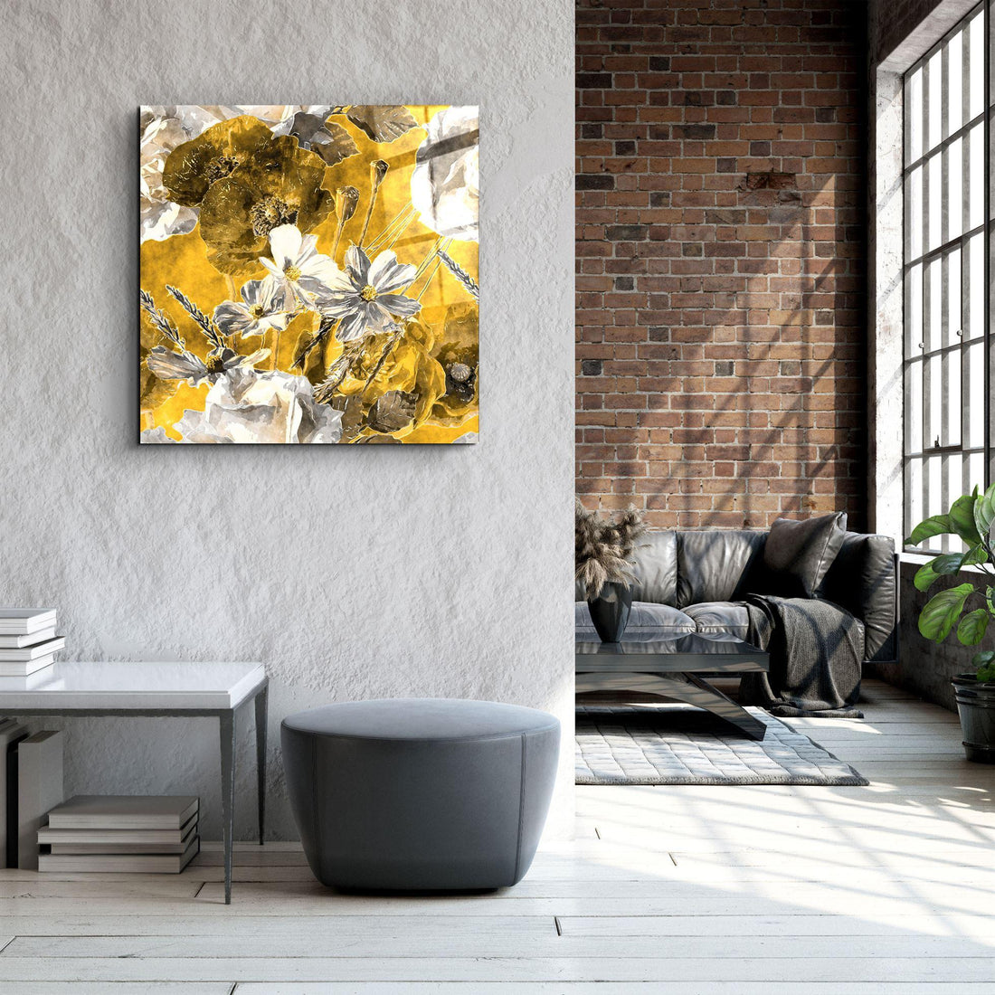 Tableau Mural "Fleurs d'Or"
