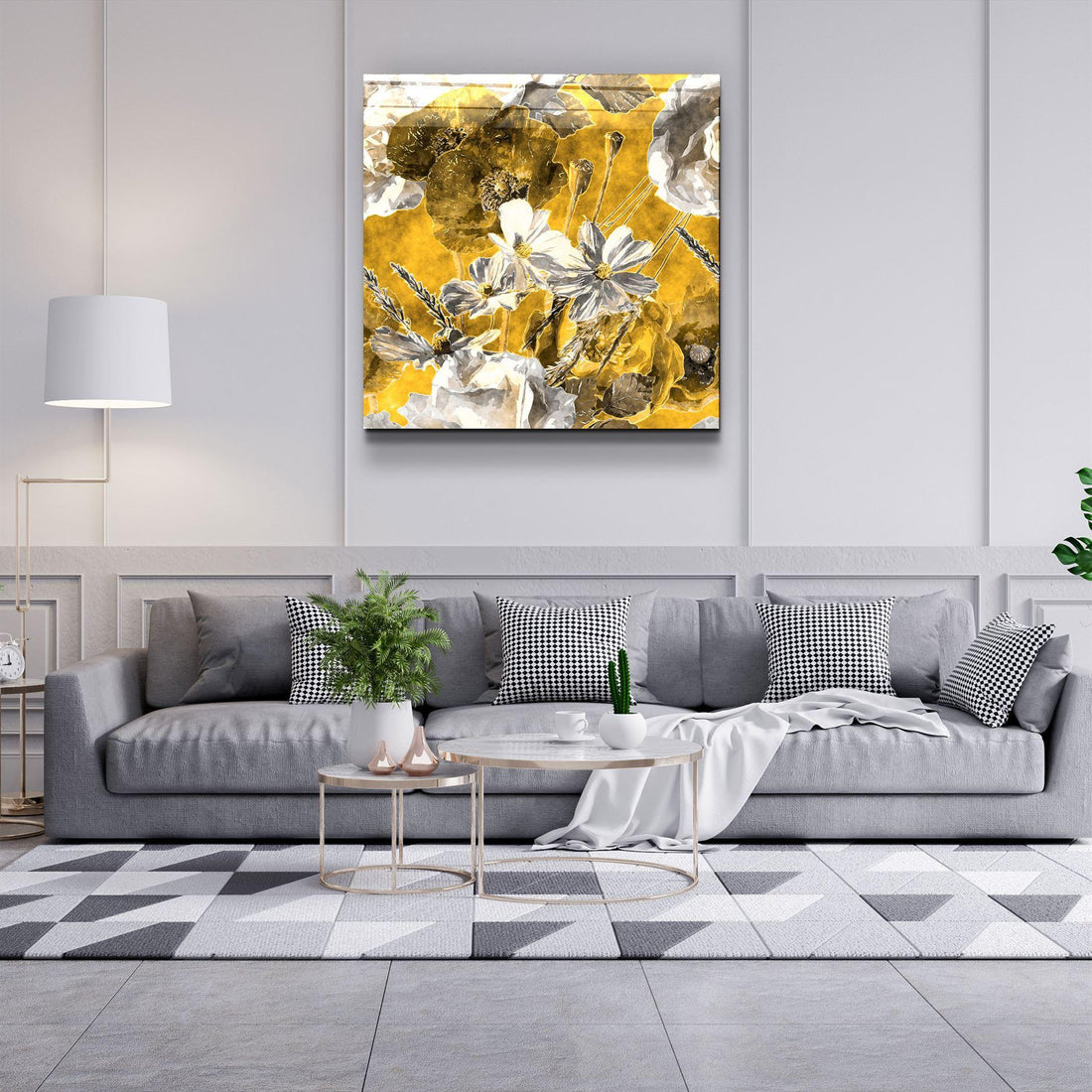 Tableau Mural "Fleurs d'Or"