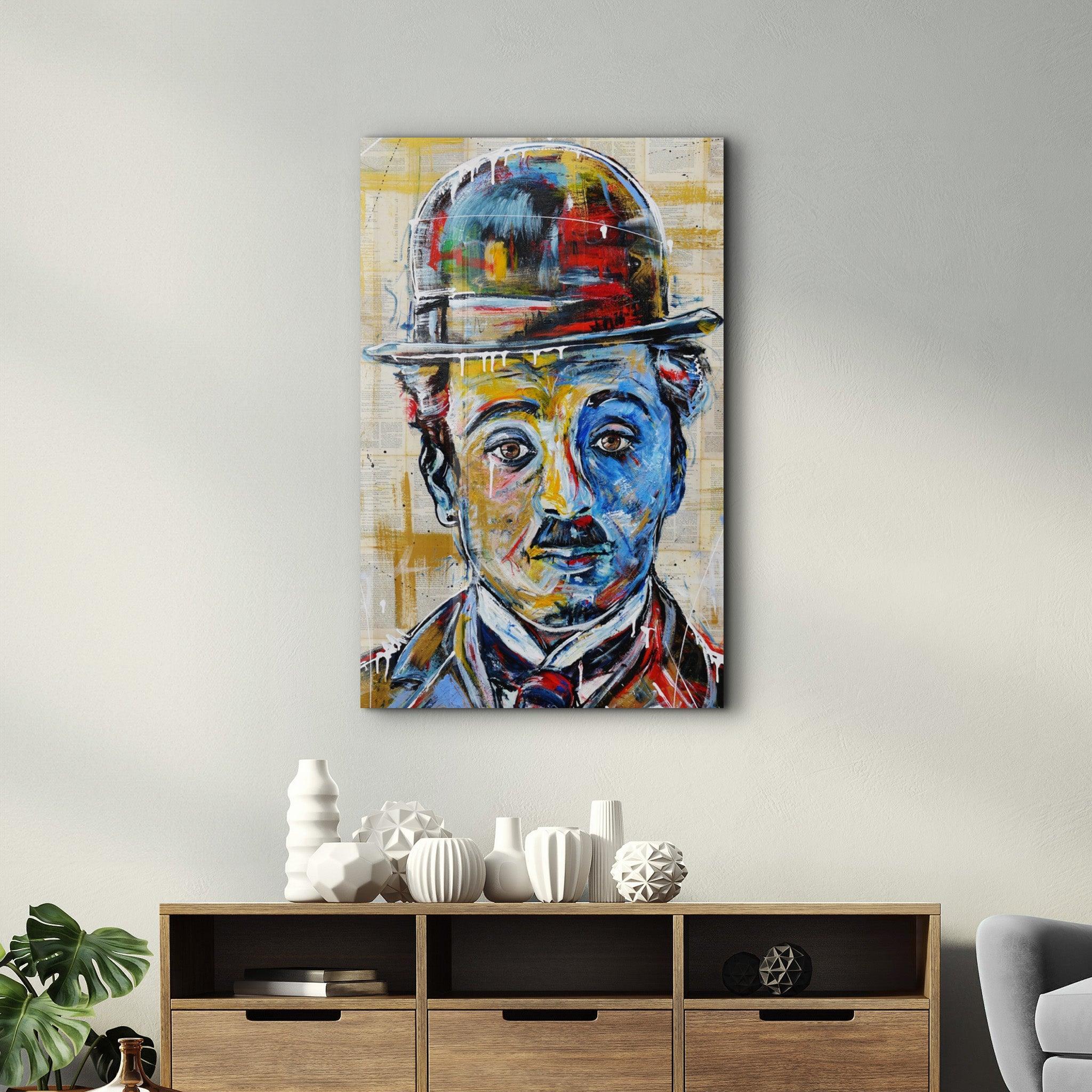 Tableau Mural "Charlie Chaplin Street Art"
