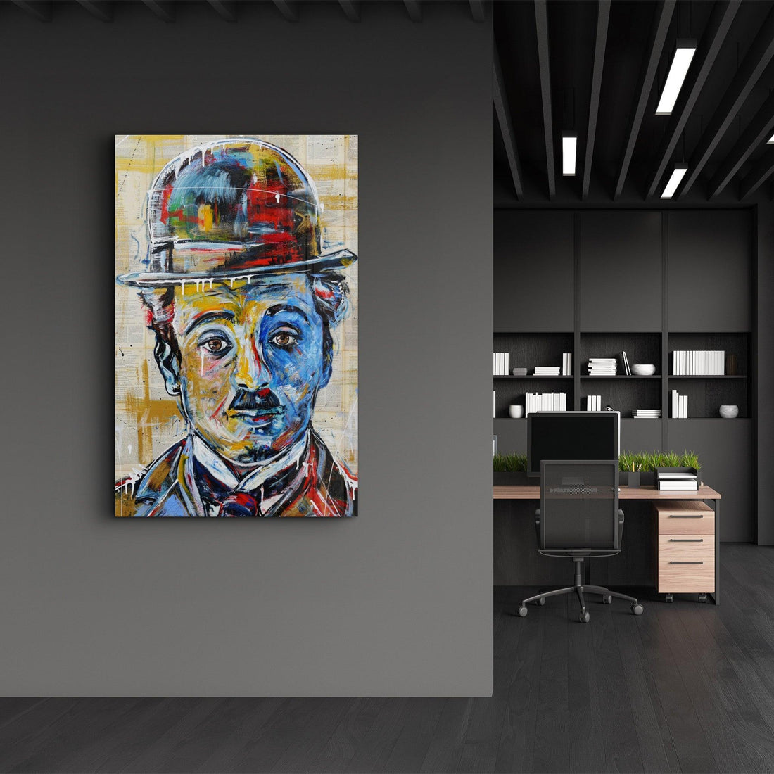 Tableau Mural "Charlie Chaplin Street Art"