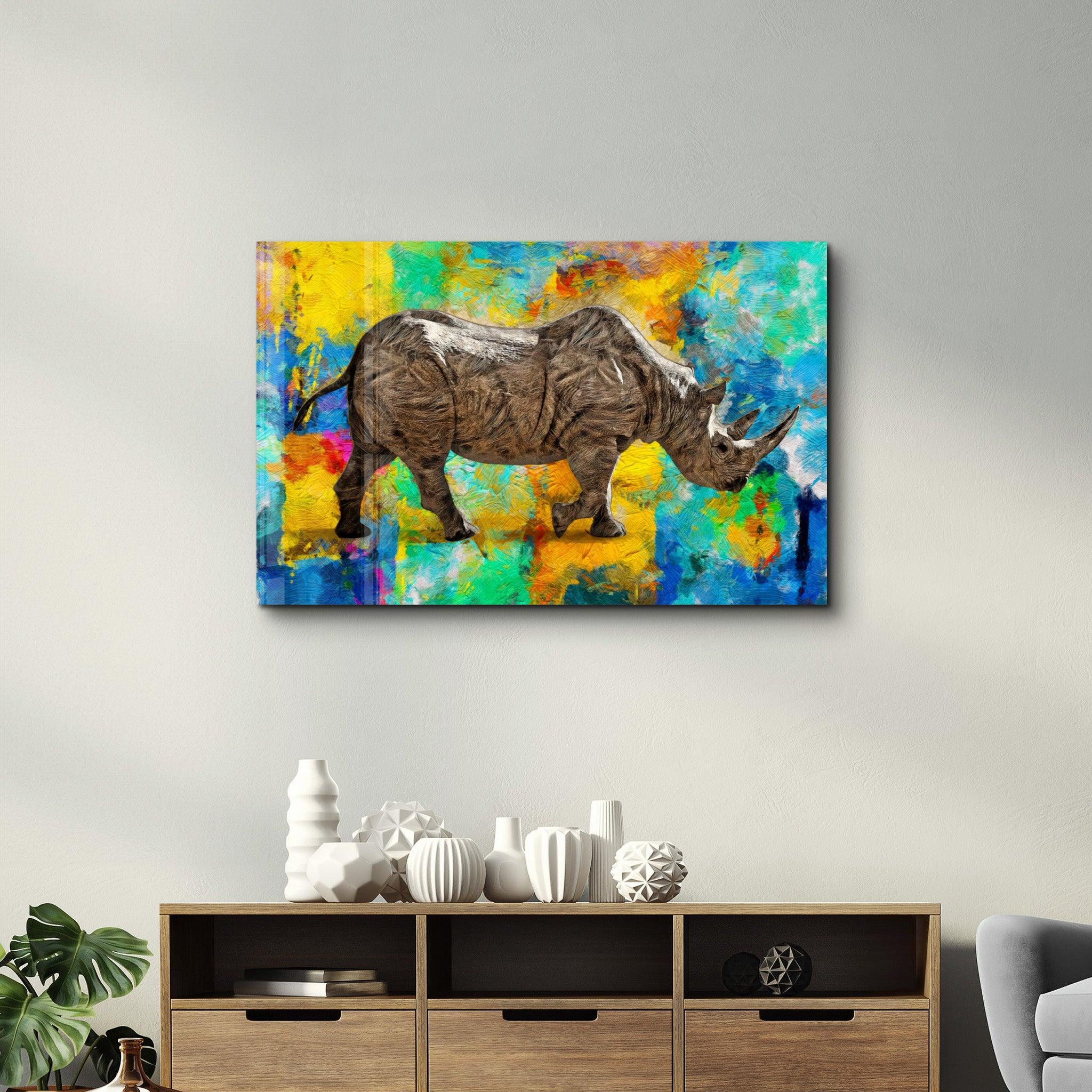 Poster "Colorful Rhino – Art Contemporain"