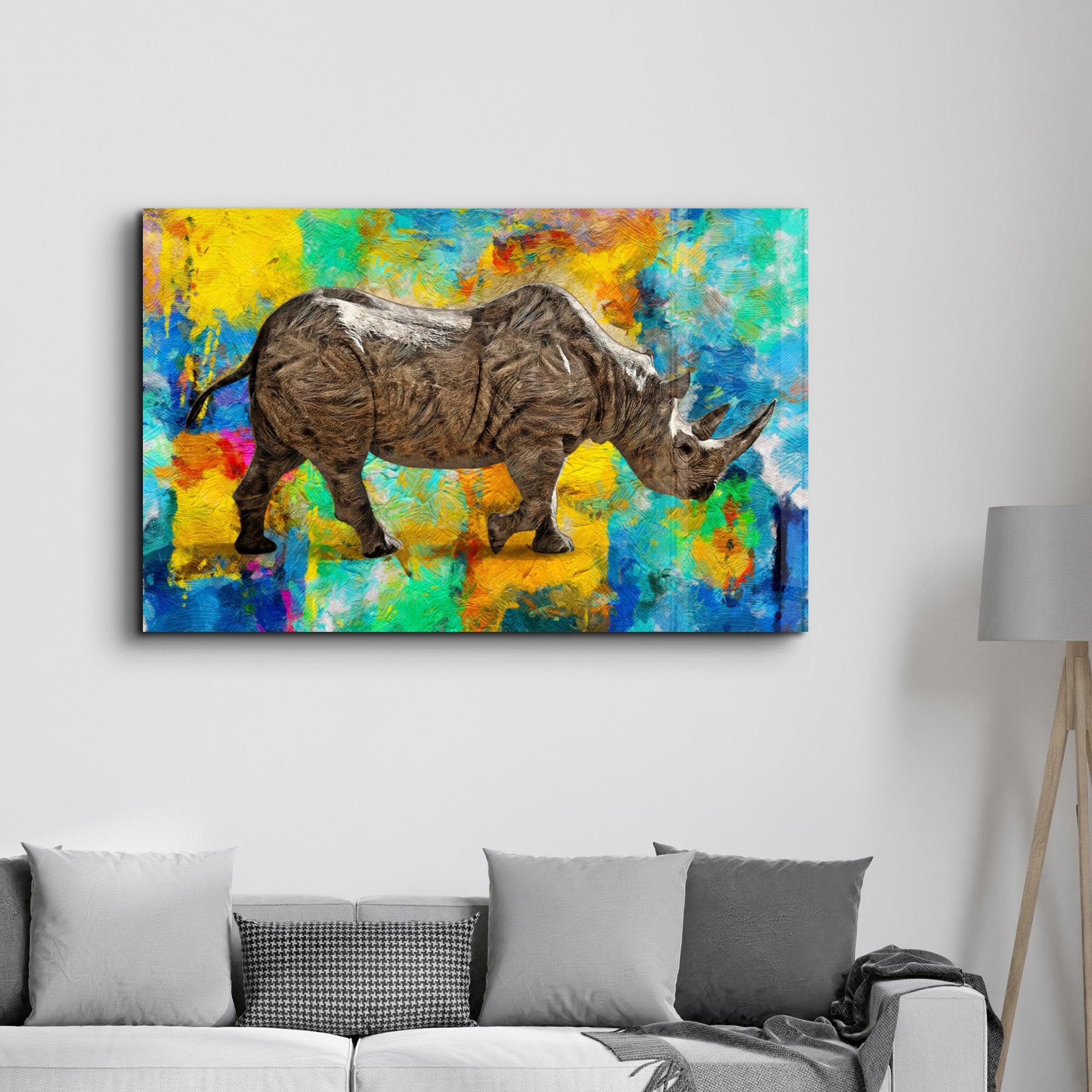 Poster "Colorful Rhino – Art Contemporain"