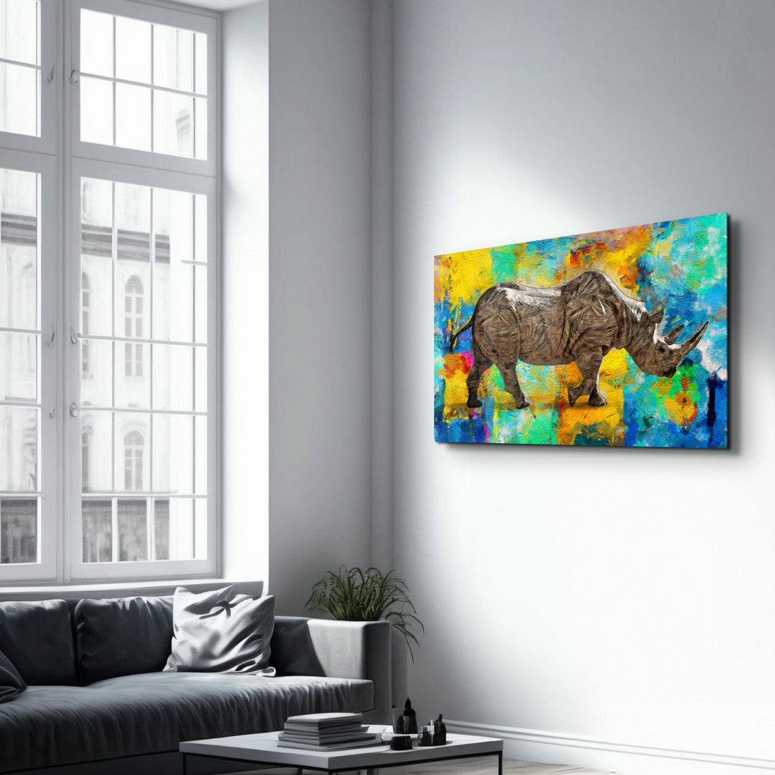 Poster "Colorful Rhino – Art Contemporain"