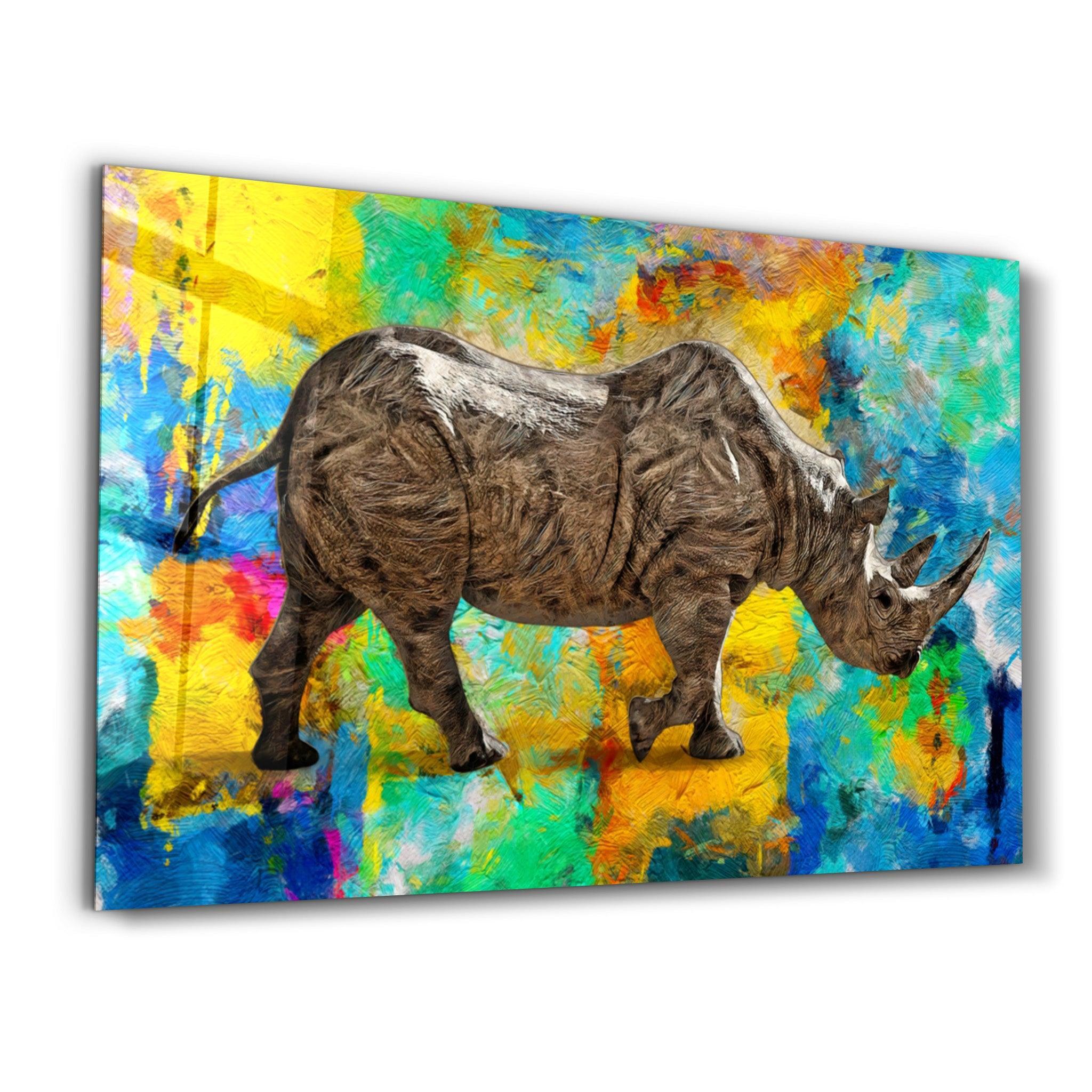 Poster "Colorful Rhino – Art Contemporain"