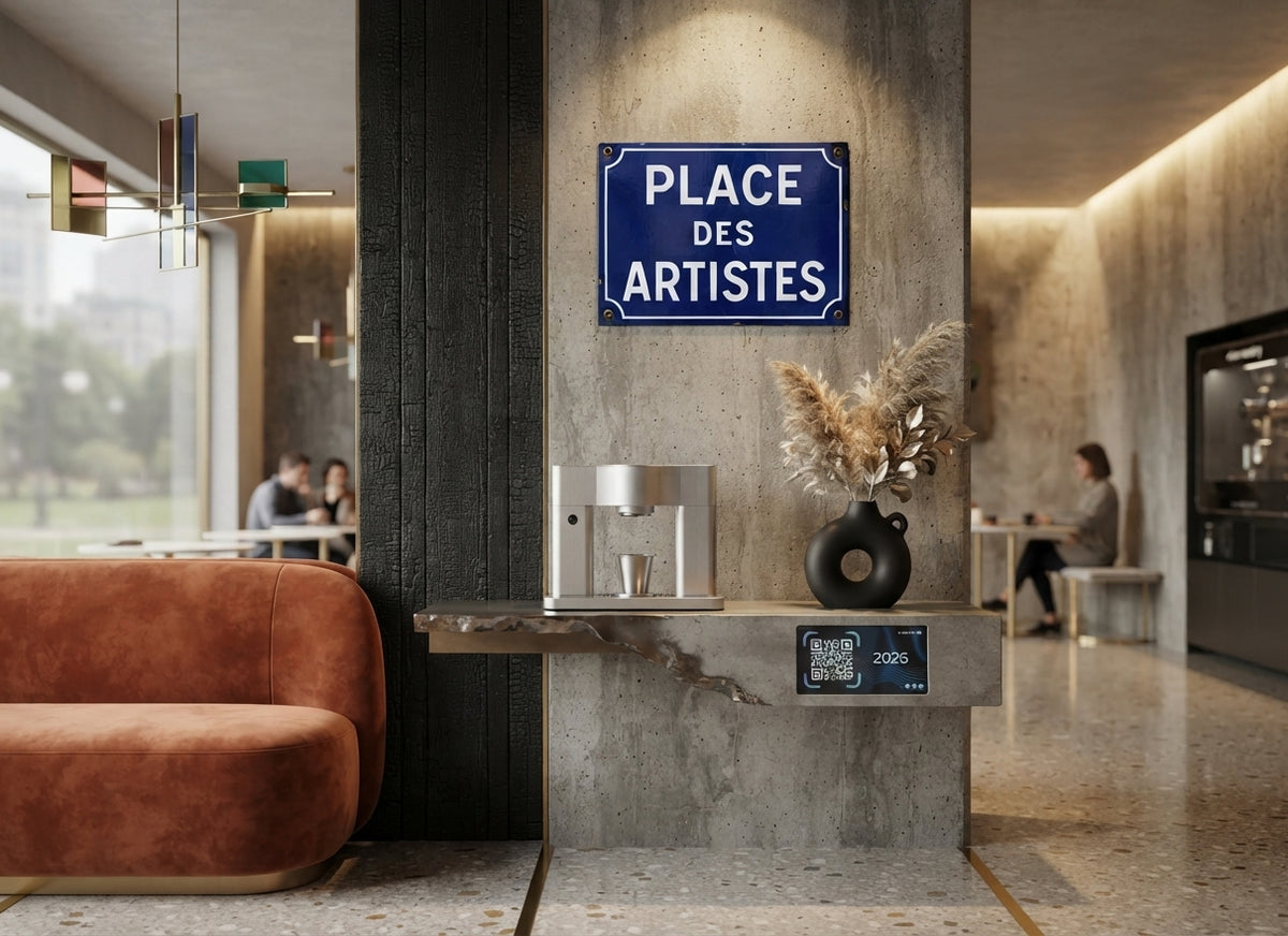 Tableau Décoratif "Place des Artistes" (45 cm sur 30 cm)