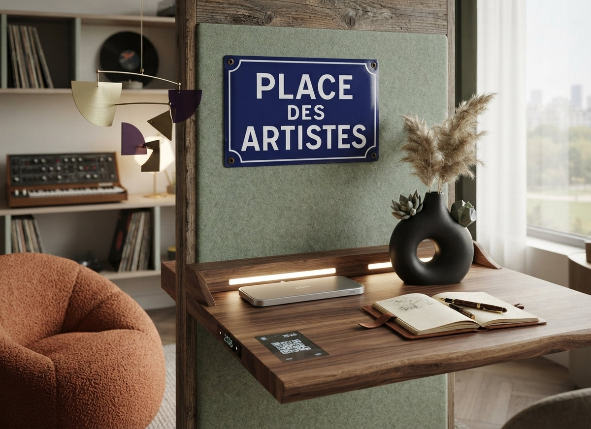 Tableau Décoratif "Place des Artistes" (45 cm sur 30 cm)
