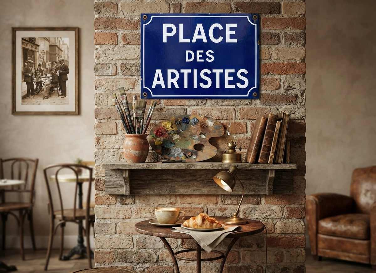 Tableau Décoratif "Place des Artistes" (45 cm sur 30 cm)
