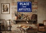 Tableau Décoratif "Place des Artistes" (45 cm sur 30 cm)