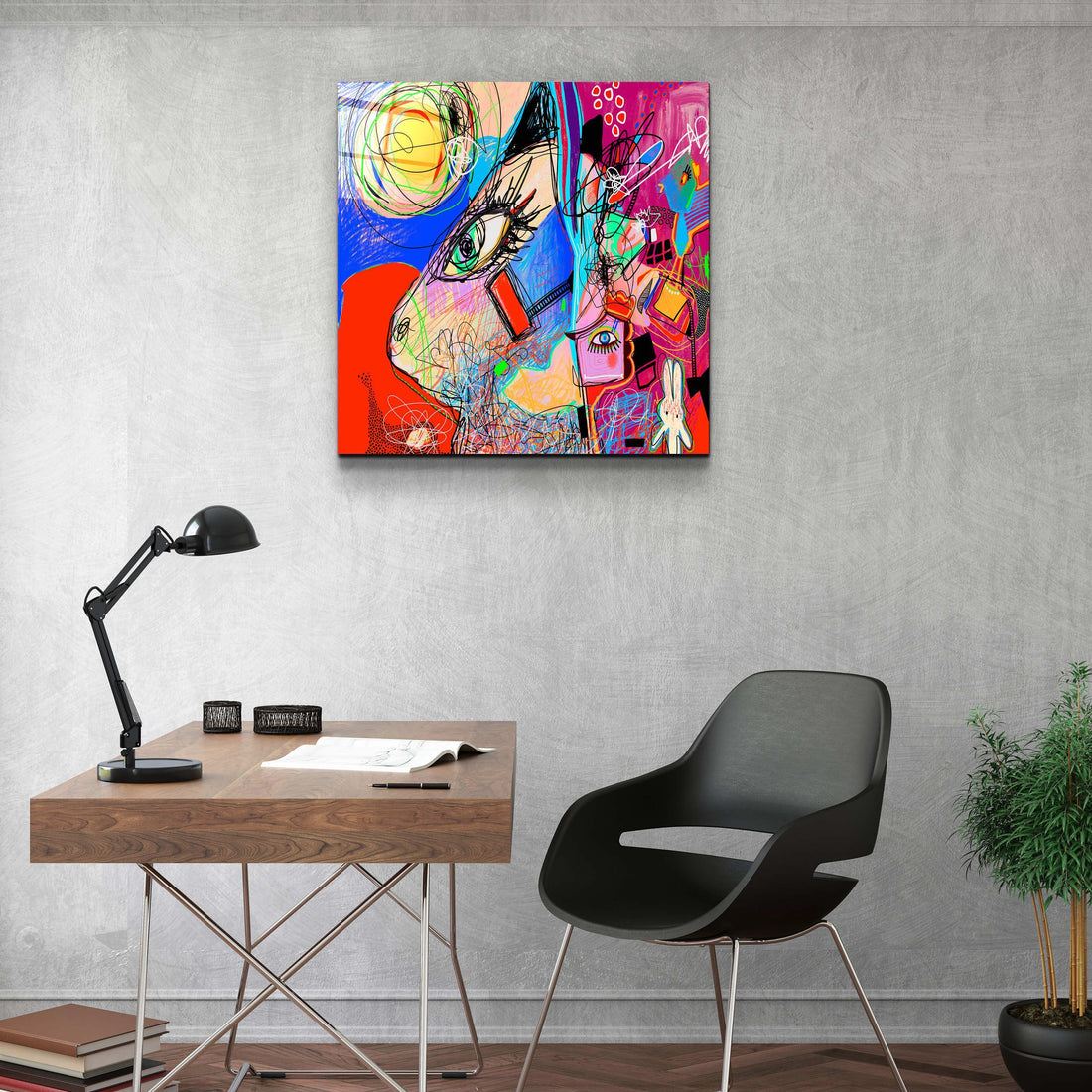 Poster décoratif "Abstract Face – Chaos Edition"