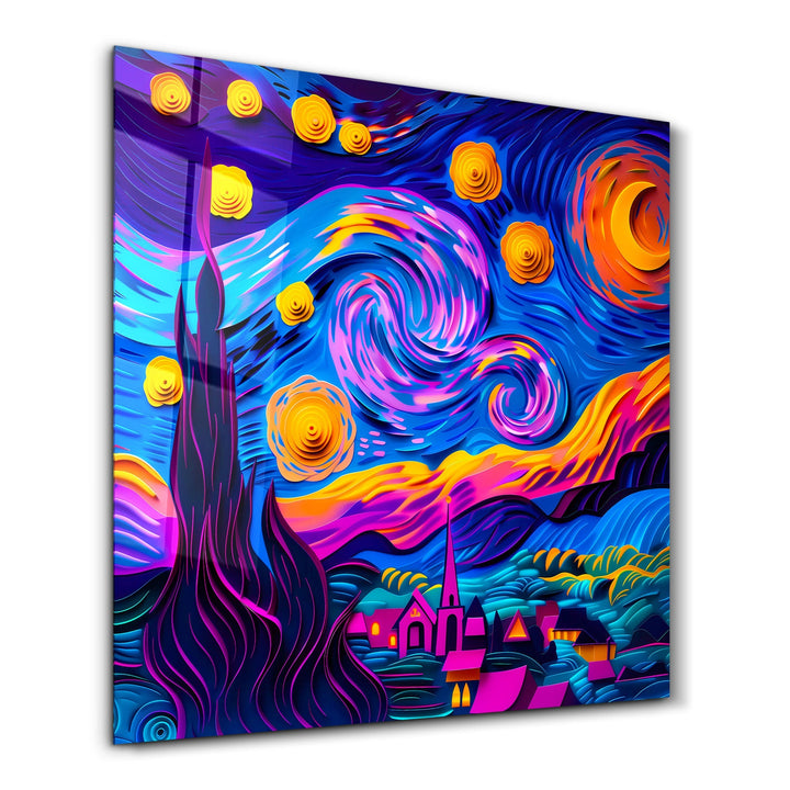 Tableau "Starry Night" Réinterprétation Moderne