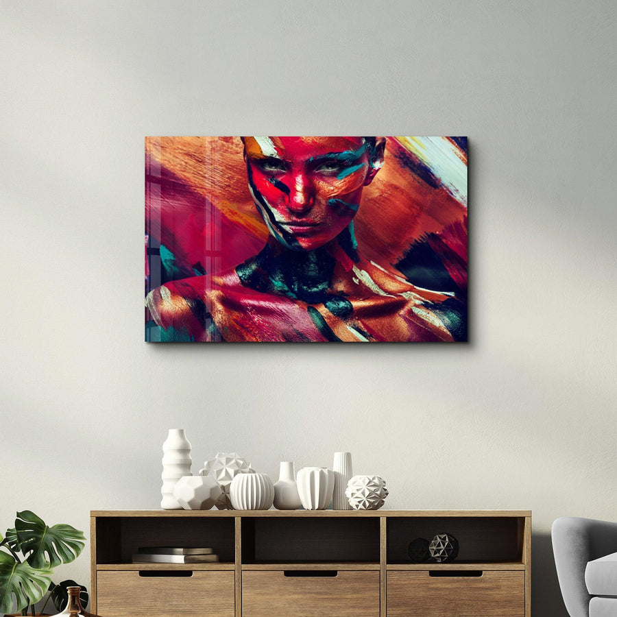Tableau Portrait Abstrait Multicolore