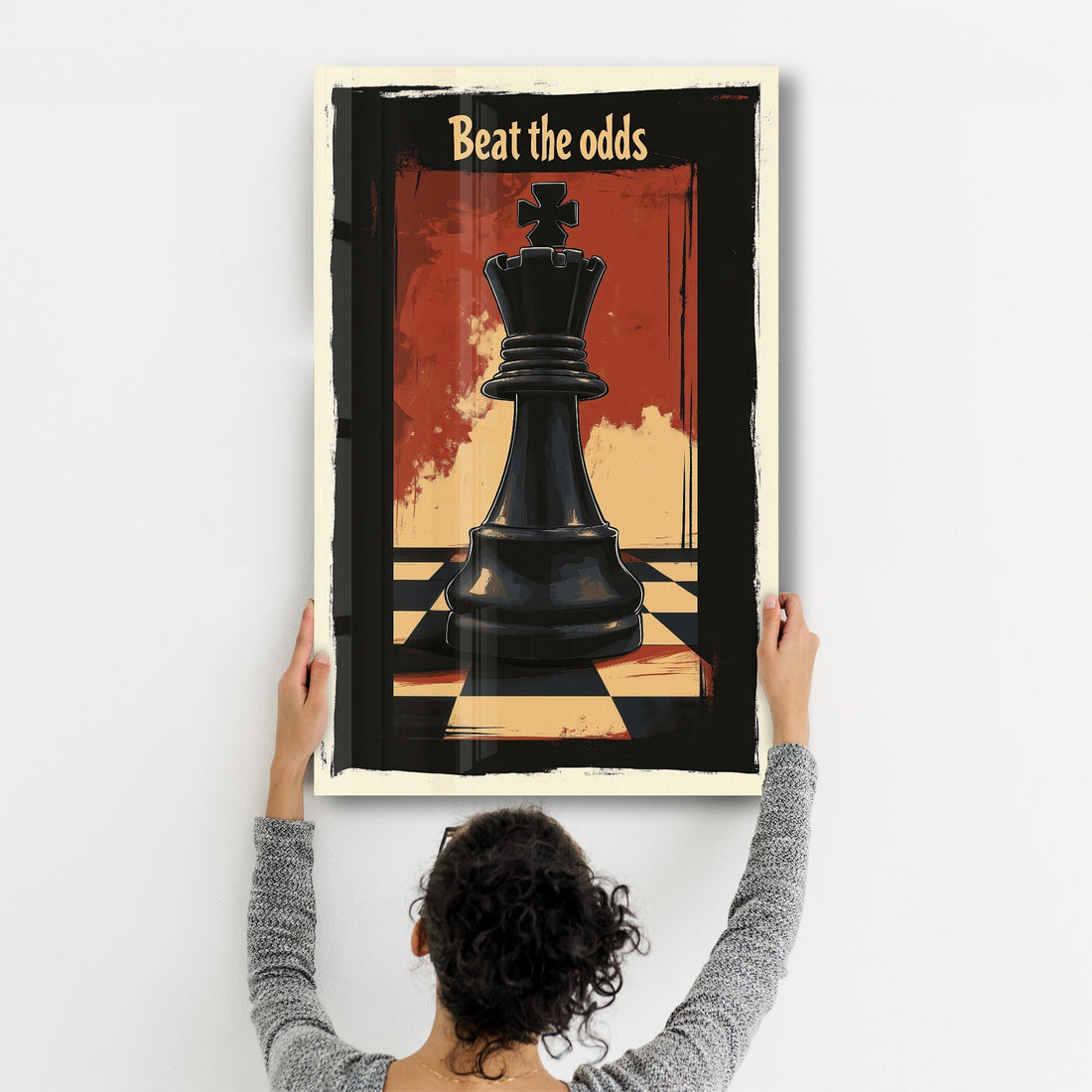 Tableau Pop Art – Roi des Échecs "Beat the Odds"