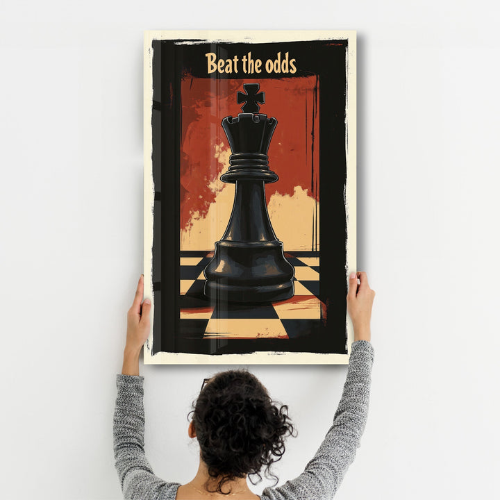 Tableau Pop Art – Roi des Échecs "Beat the Odds"