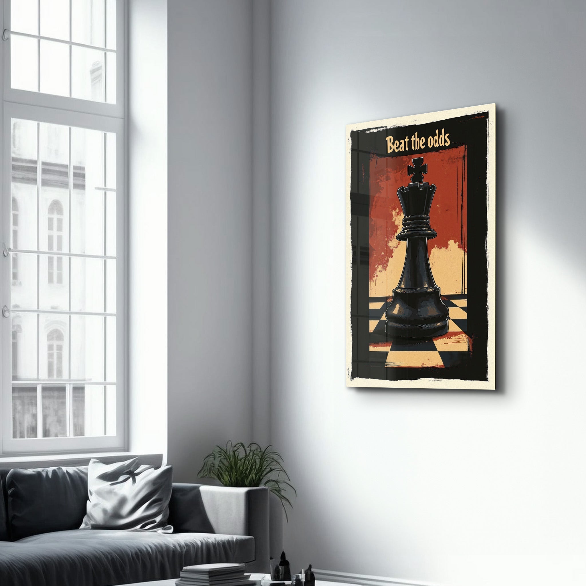 Tableau Pop Art – Roi des Échecs "Beat the Odds"