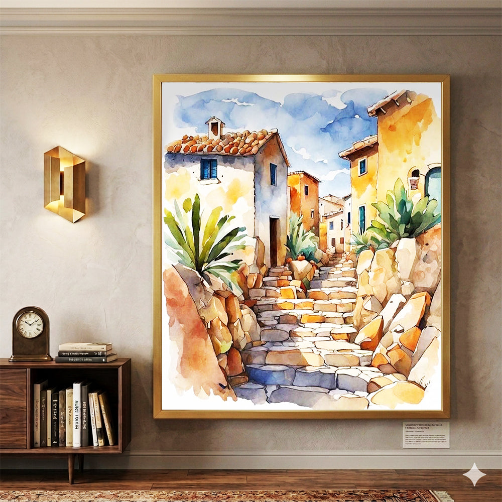 tableau palmier "L'Ascension Provençale" 100x100 cm