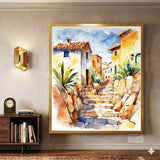 tableau palmier "L'Ascension Provençale" 100x100 cm