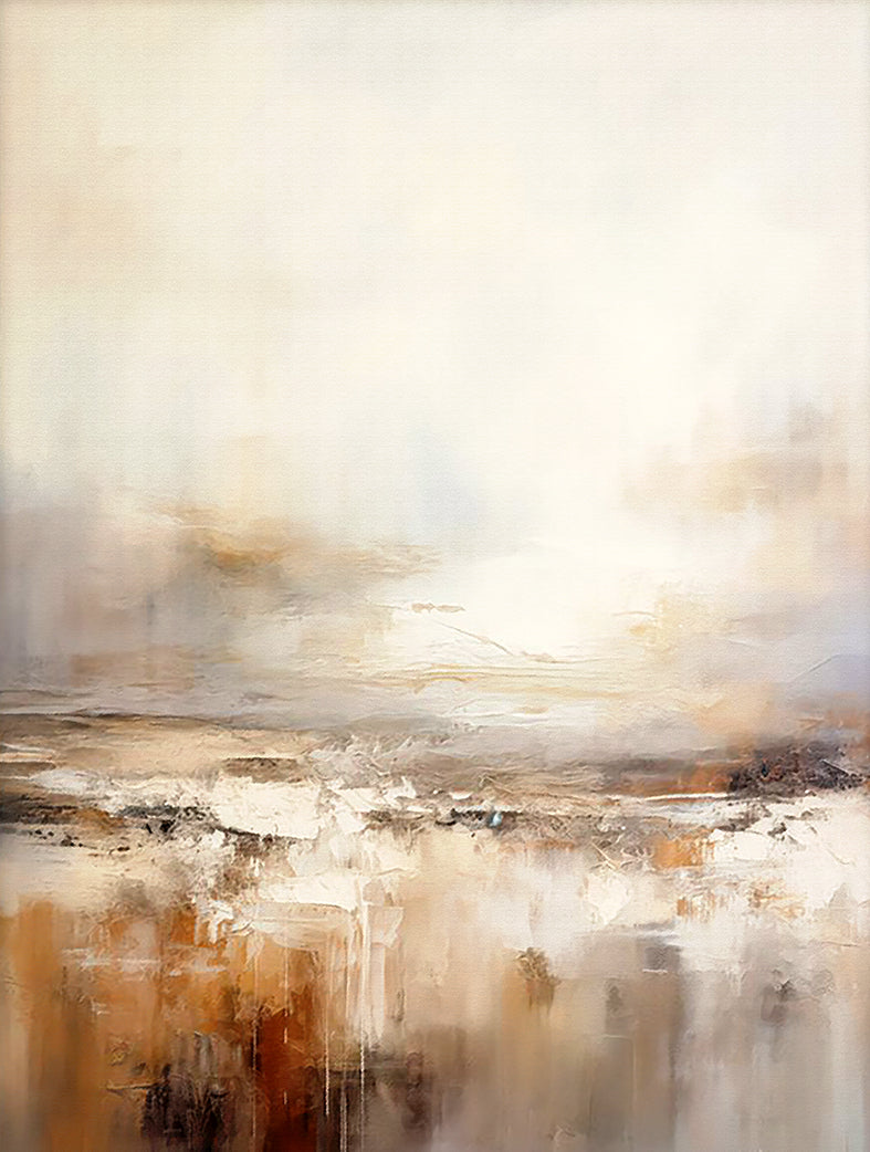 tableau aquarelle beige - 80x100 cm