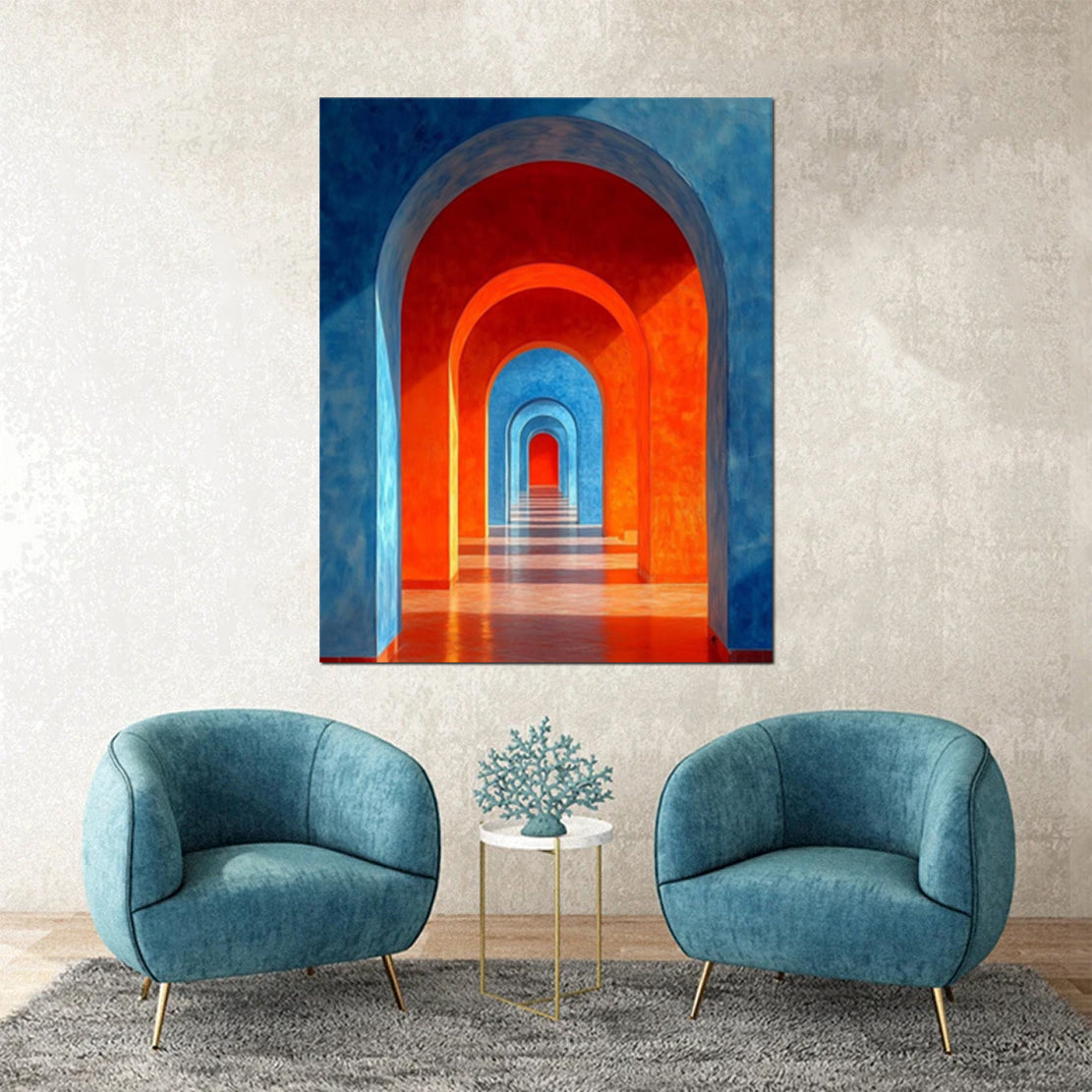 tableau architecture arcs à l'infini - 100x125 cm