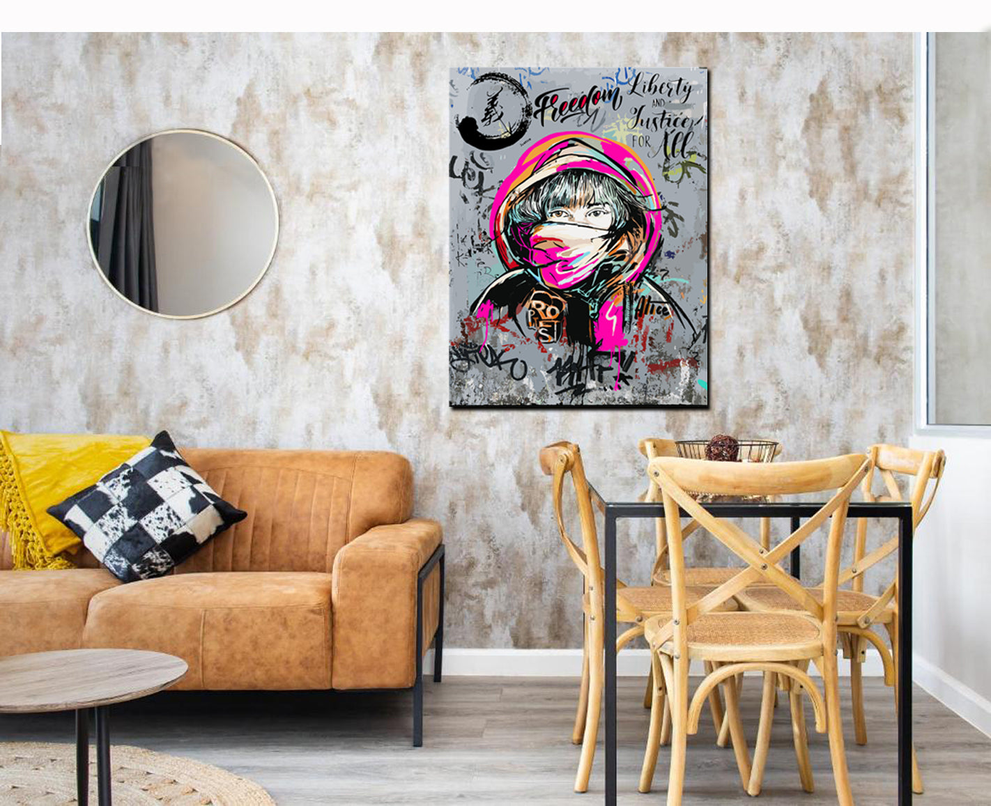 Tableau décoratif - Graffiti Alice - mdf -80x60 cm - vinyle mat