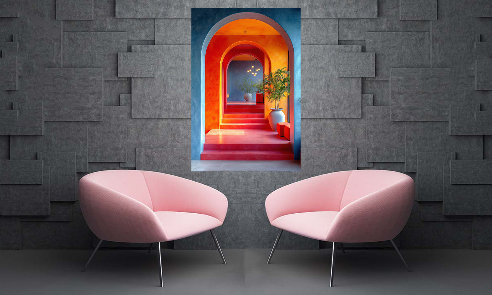 tableau architecture hall arabesque - 80x120 cm