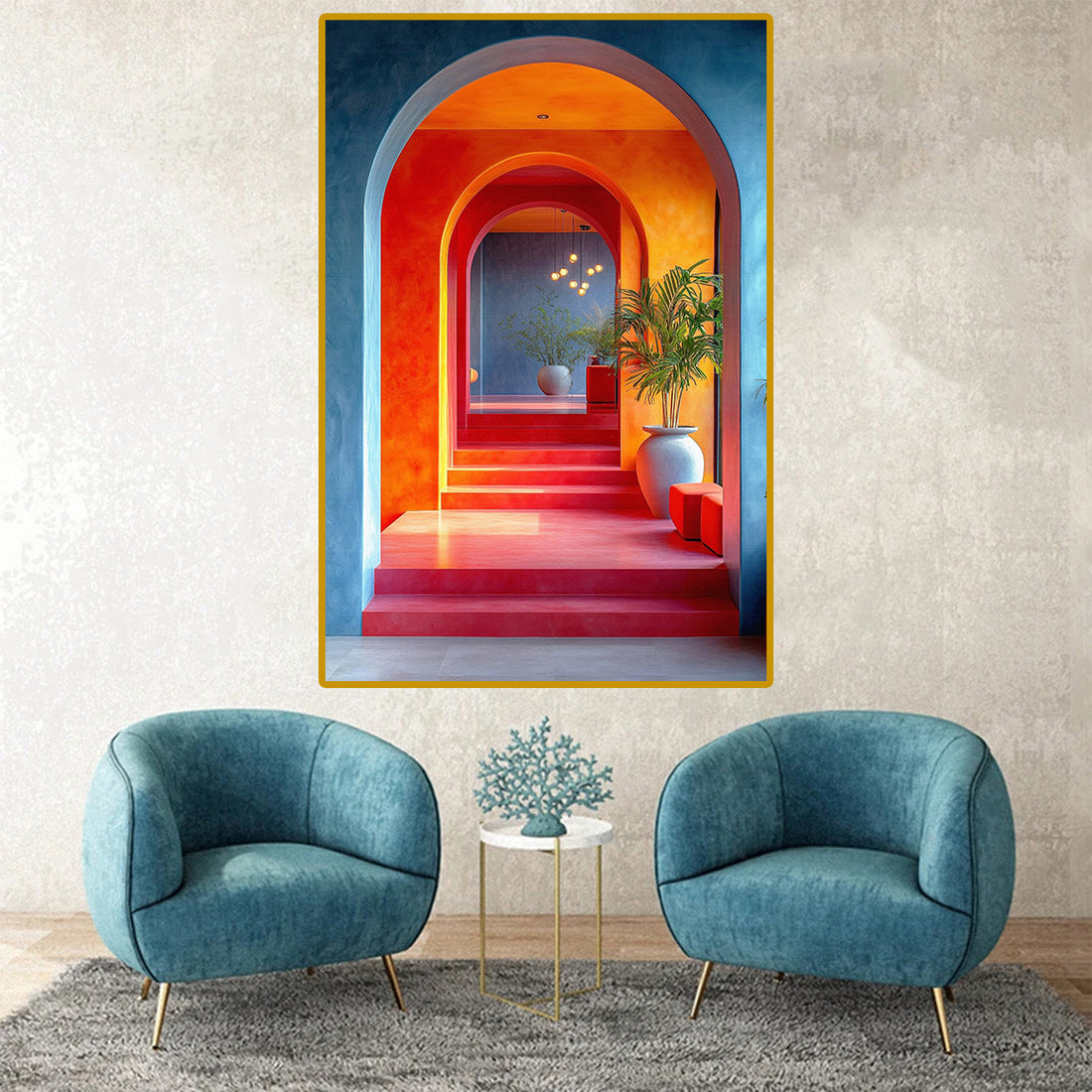 tableau architecture hall arabesque - 80x120 cm