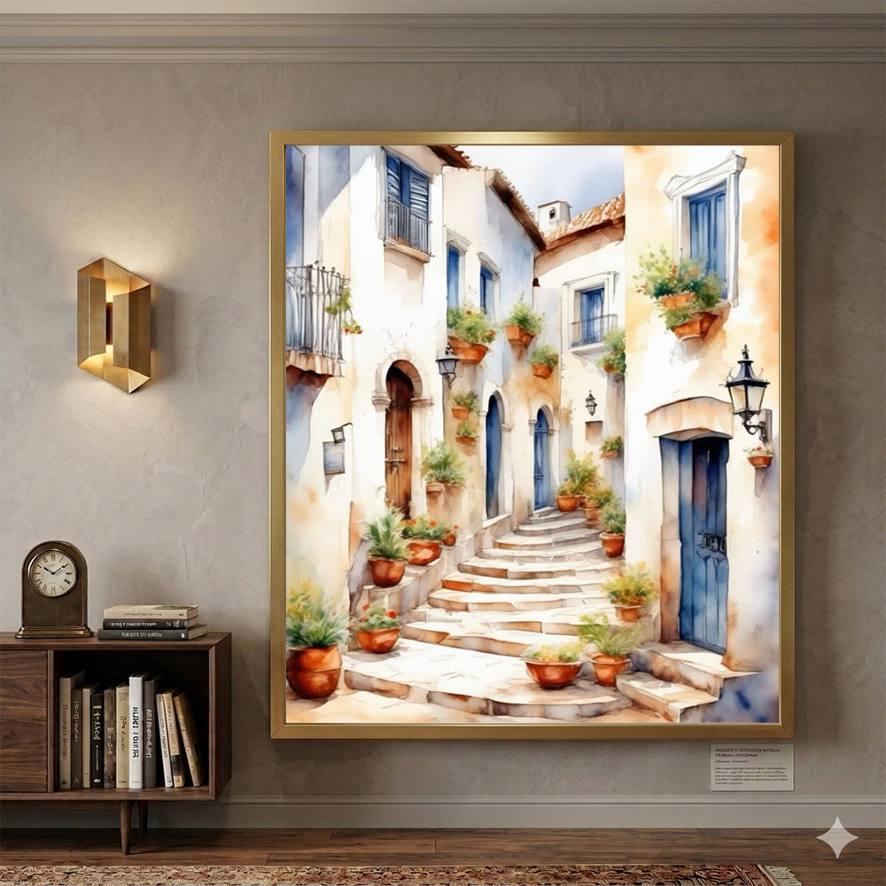 tableau 90x120 cm  "Flânerie Méditerranéenne"