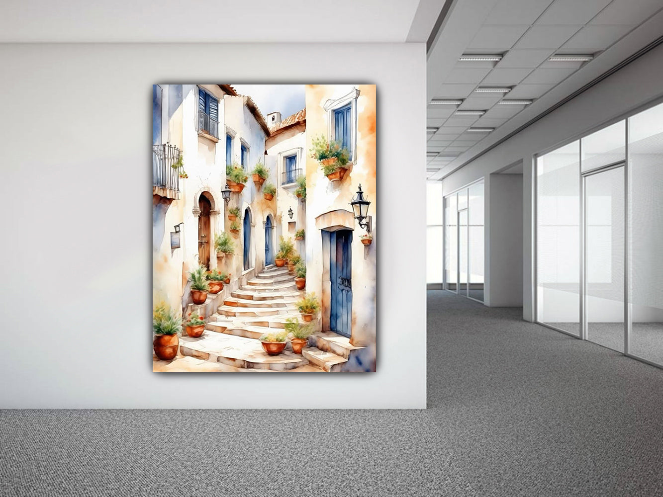 tableau 90x120 cm  "Flânerie Méditerranéenne"