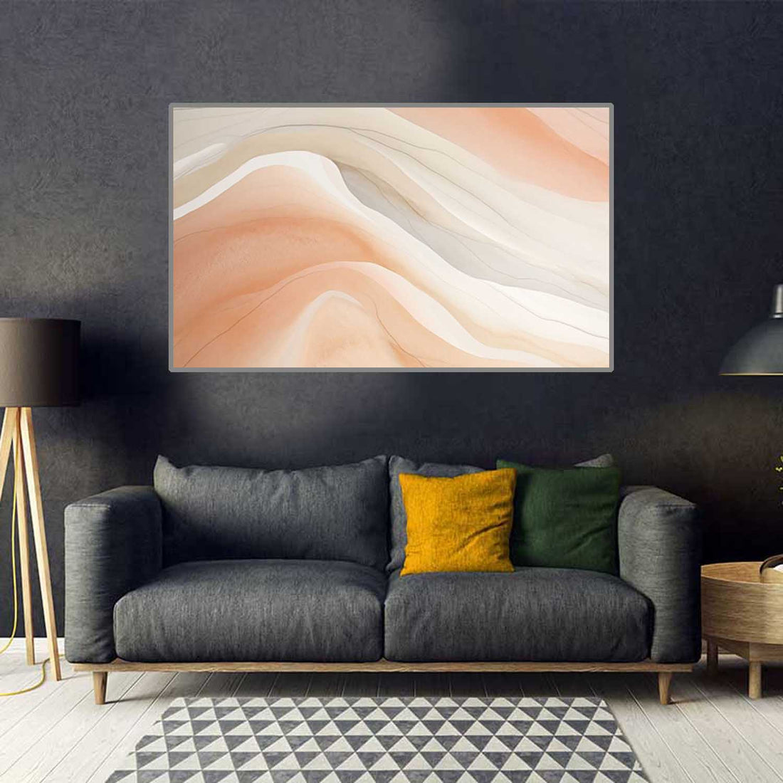 tableau feuille beige - 70x120 cm