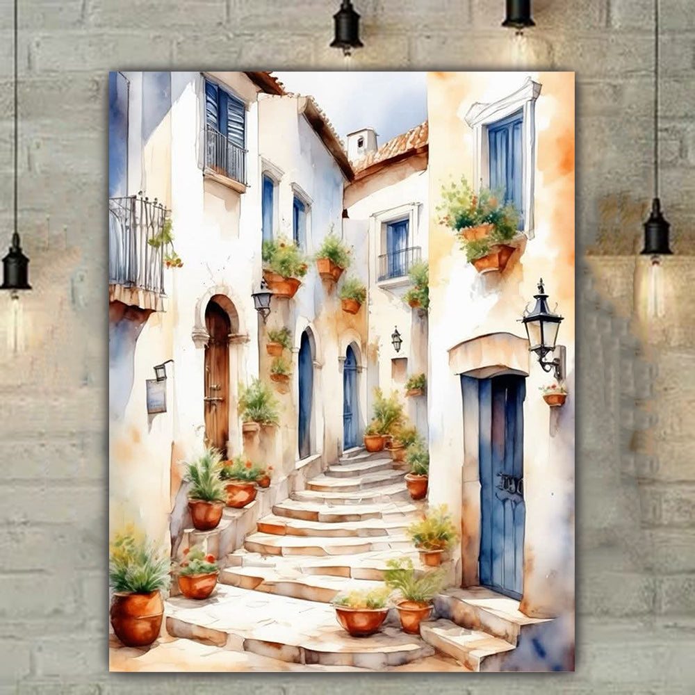 tableau 90x120 cm  "Flânerie Méditerranéenne"