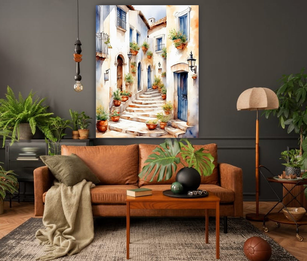 tableau 90x120 cm  "Flânerie Méditerranéenne"