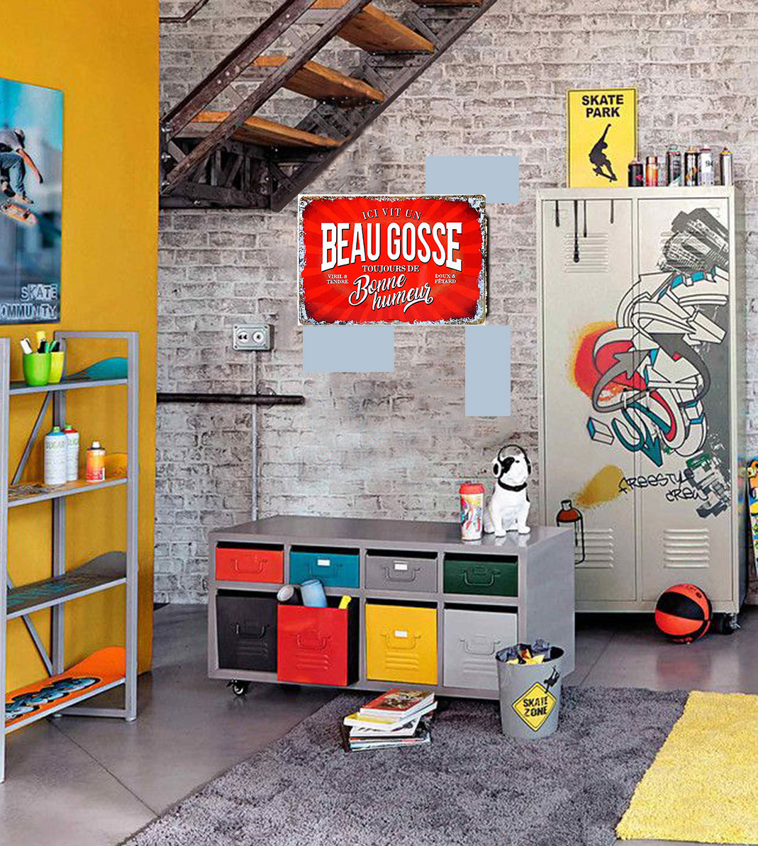 Tableau décoratif - plaque 21 x 30 cm - beau gosse