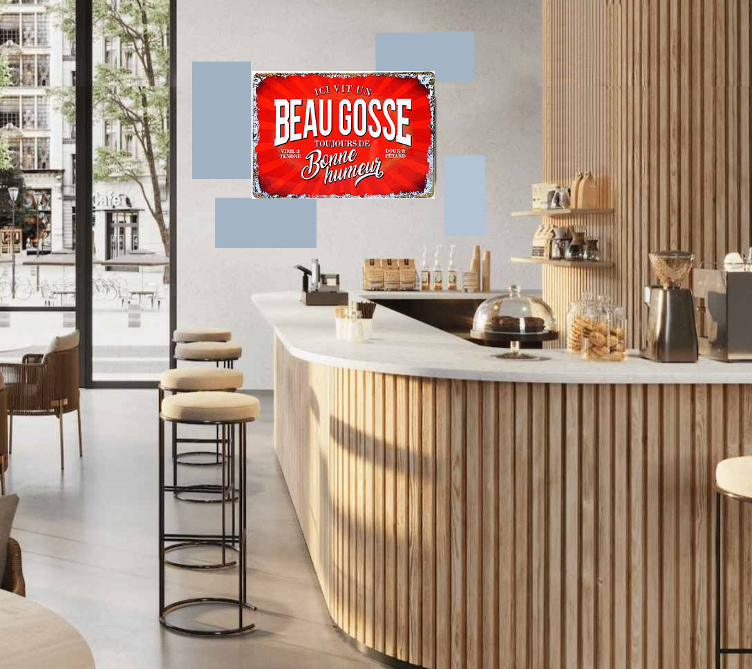 Tableau décoratif - plaque 21 x 30 cm - beau gosse