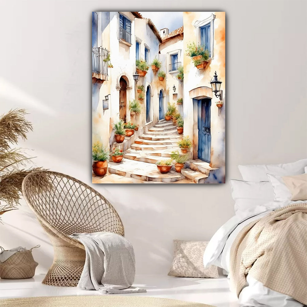 tableau 90x120 cm  "Flânerie Méditerranéenne"
