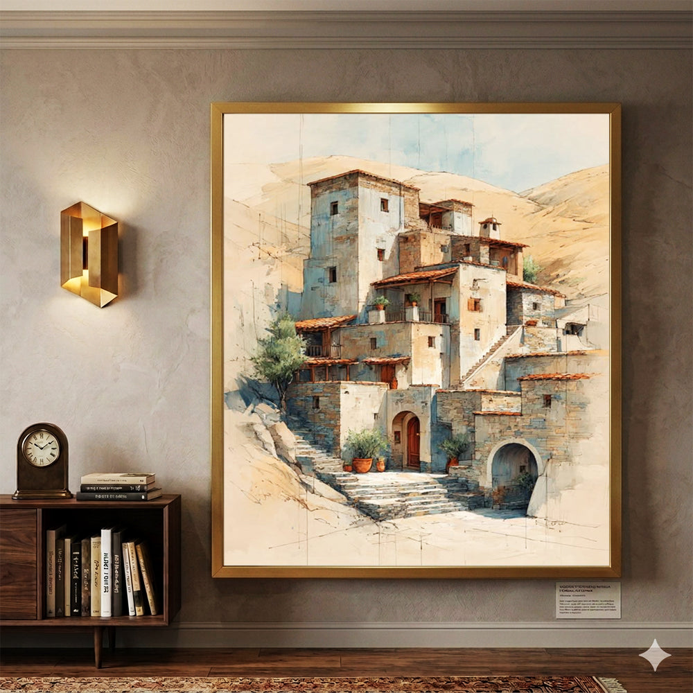 tableau 90x120 cm "La Citadelle de Sable"
